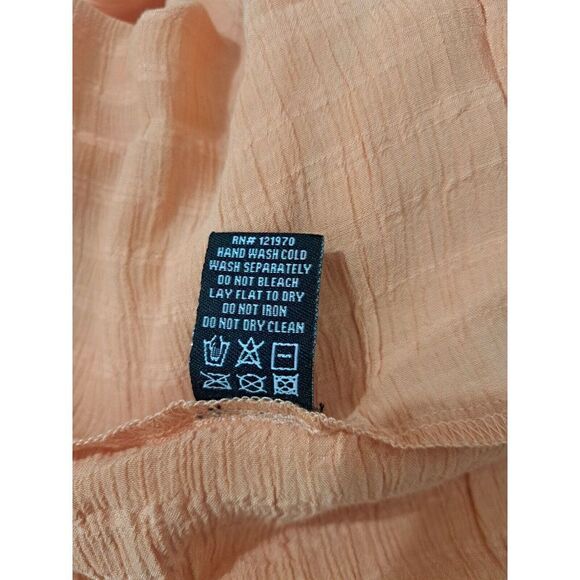 Vici Womens Small Midi Tiered Peach Papaya Ruched Tie Shoulder Dress - Picture 7 of 7